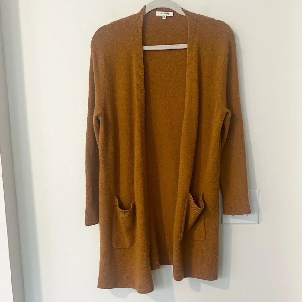 Madewell Rust Kent Open Front Cardigan Sweater M